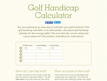 Tablet Screenshot of golfhandicapcalculator.com
